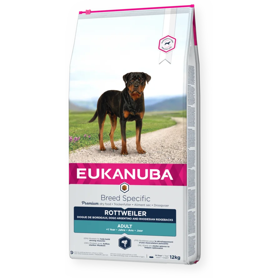 EUKANUBA dry dog food (kibble) for adult Rottweilers