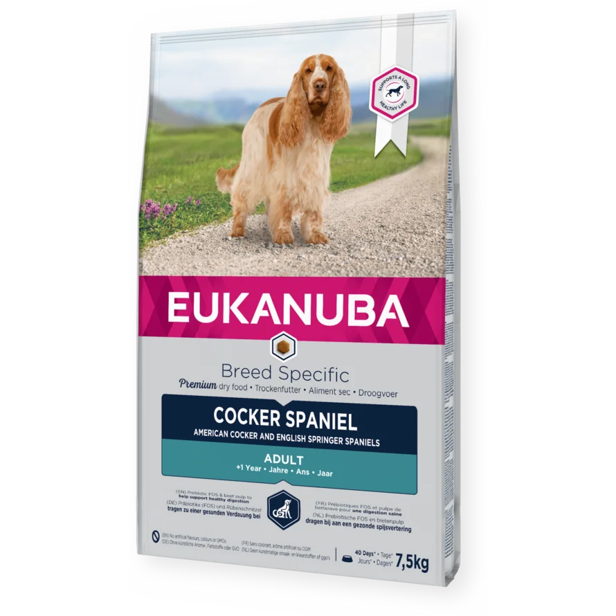 EUKANUBA dry dog food (kibble) for adult Cocker Spaniels