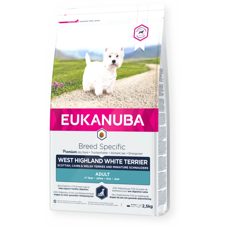 EUKANUBA dry dog food (kibble) for adult West Highland Terriers